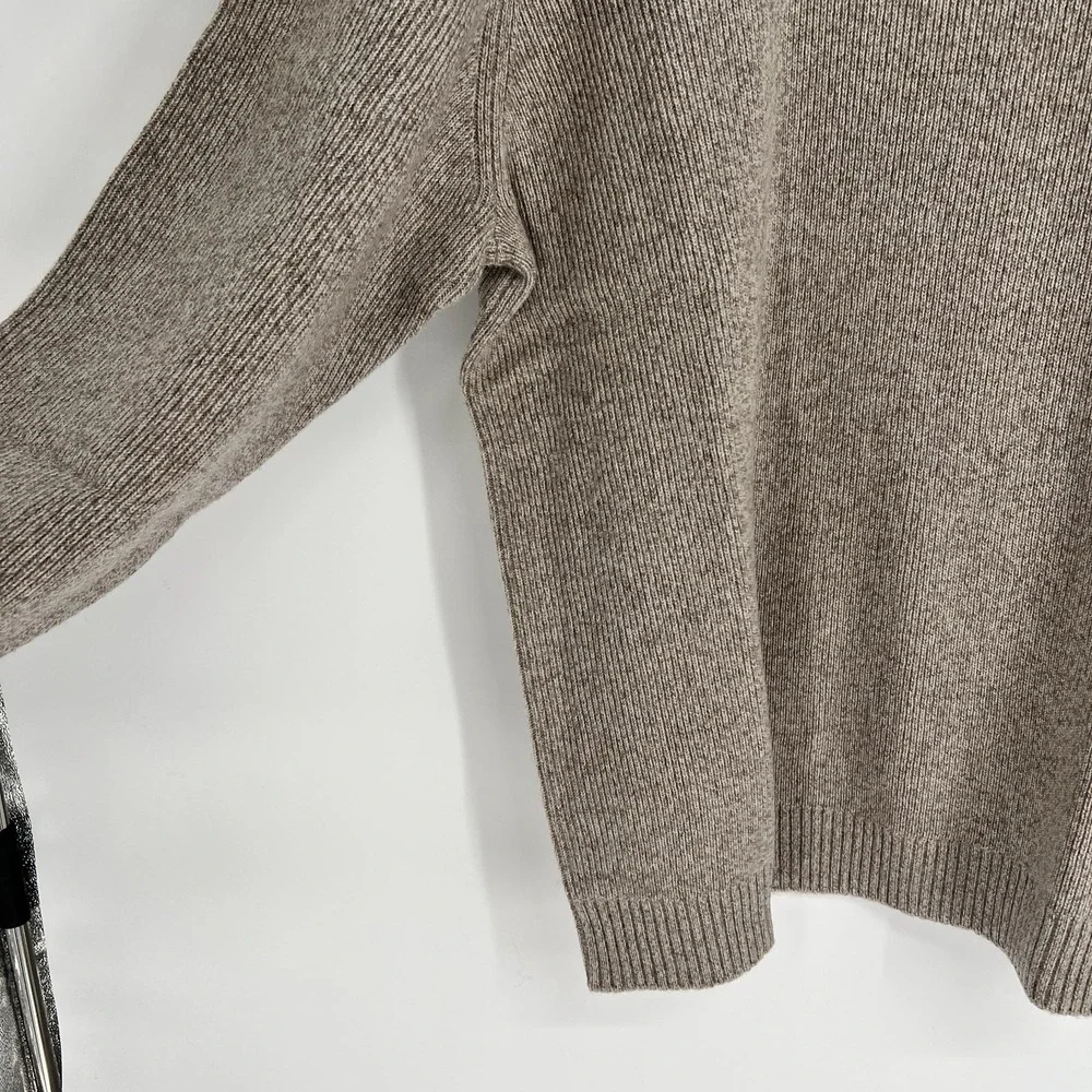 New! Nadaam Men's Cashmere Blend Marked Ribbed Crewneck Sweater Size 2XL Beige‎